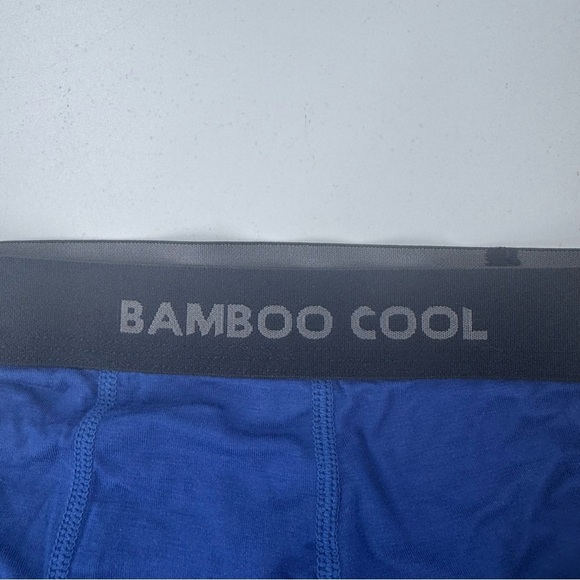 BAMBOO Blue Boxer Briefs with Elastic Waistband - Picture 3 of 7